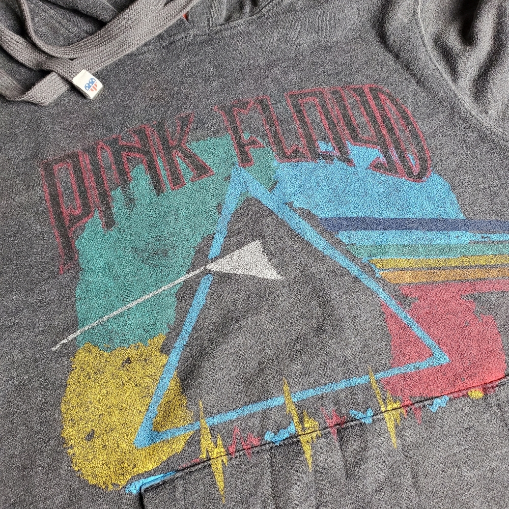 Distressed Pink Floyd Dark Side Light weight Hoodie by Junk Food size M